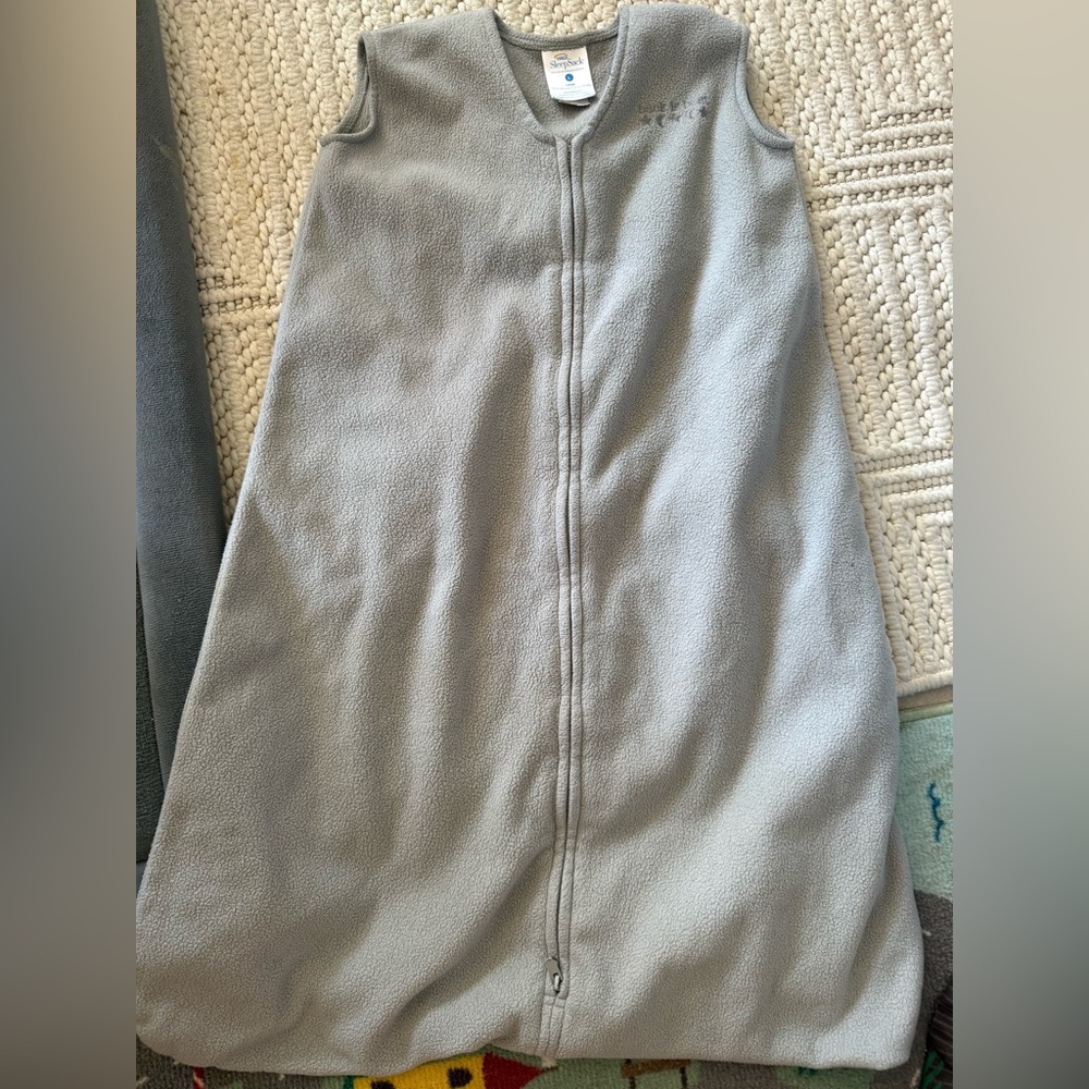 halo grey fleece sleeping sack for baby